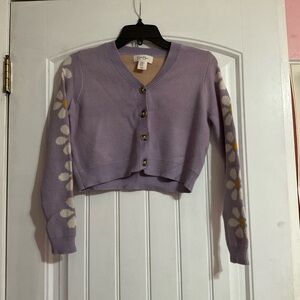 Jessica Simpson Cardigan Sweater Daisy Floral Lavender Small